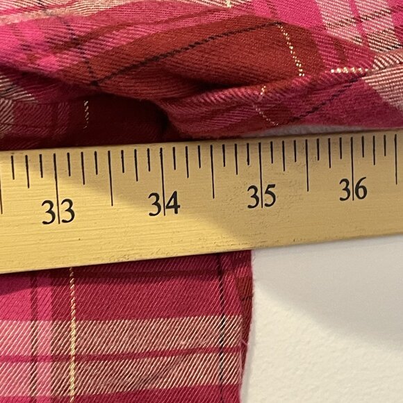 NWT Lane Bryant Womens No-Peek Plaid Button-Up Shirt 34/36 Red Pink Cotton/Visco - Picture 10 of 11